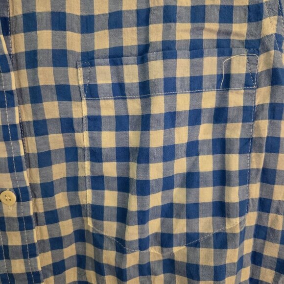J.Crew NWT Blue White Check Tie Front Button Down Blouse Size 8 - Picture 4 of 7
